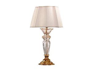 CHARLOTTE 4795/LG - Gold plated table lamp with glass and shade _ Possoni Illuminazione